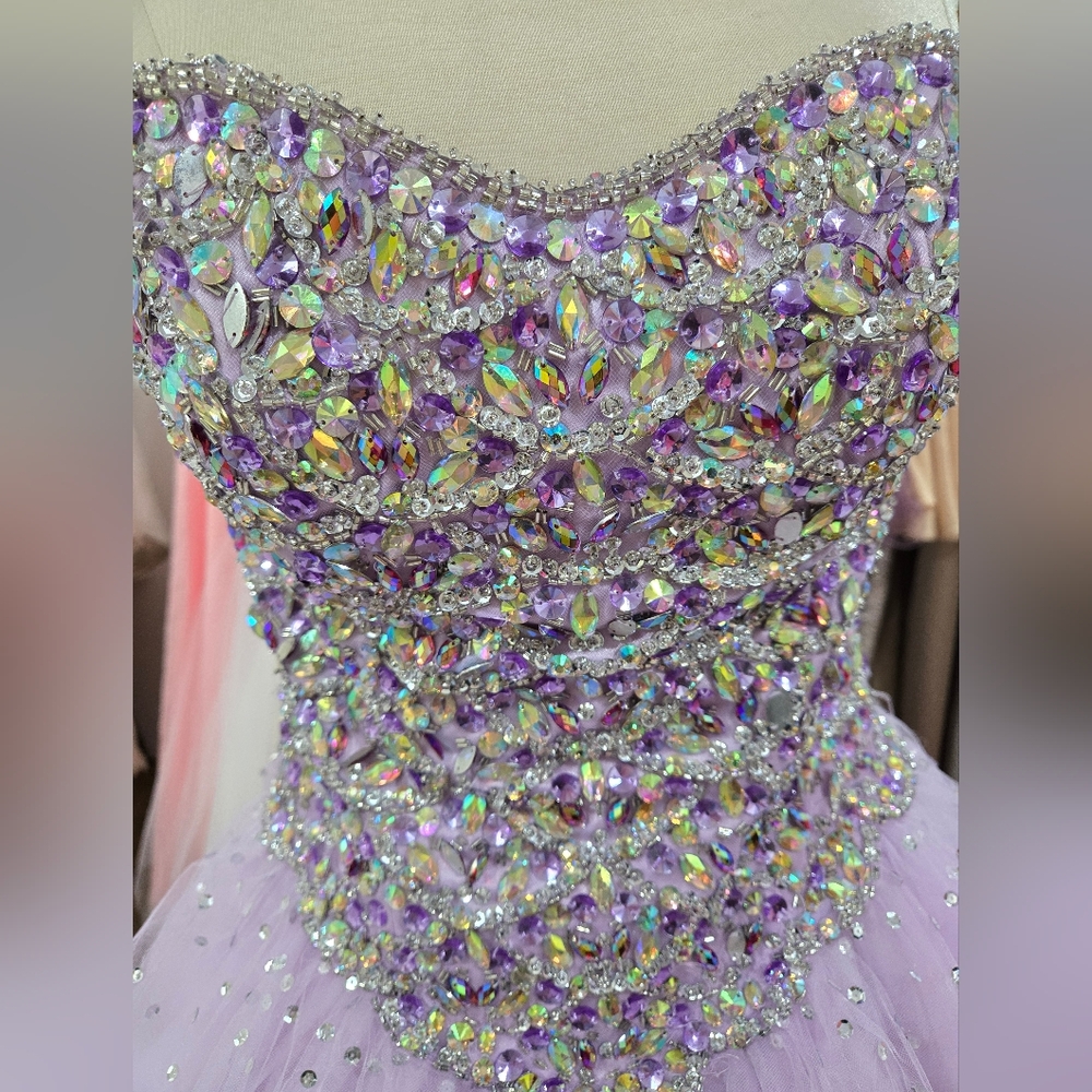 Morilee Lavender Beaded Ball Gown - Picture 5 of 13